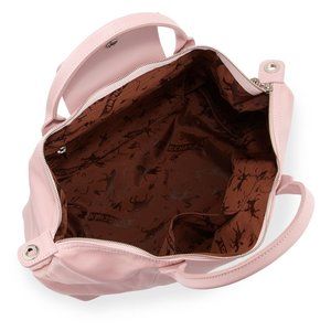 Longchamp smooth leather handbag with silver-tone